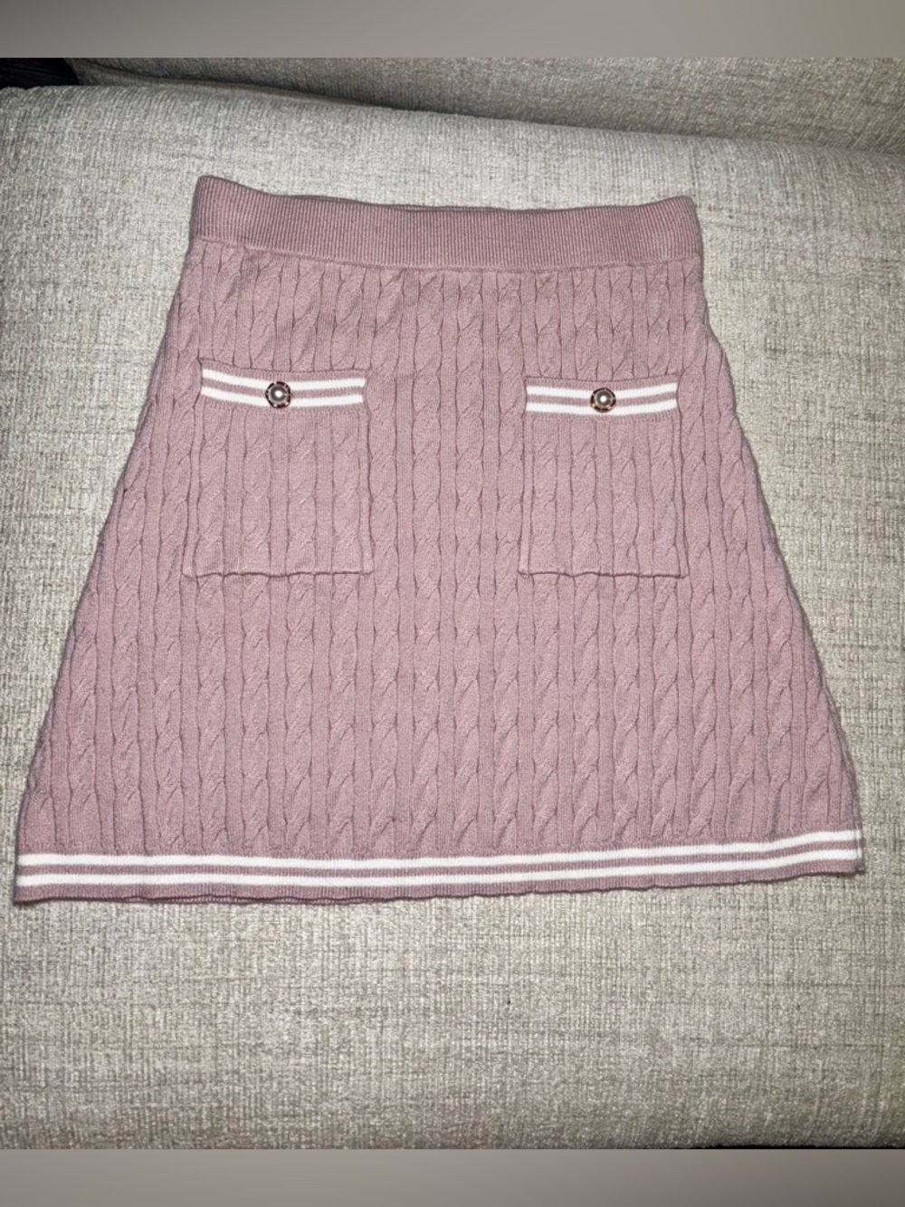 Sincerely Jules Small Pink Cable Knit Mini Skirt Coquette Preppy Soft Girl Chic - Picture 2 of 9